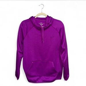 Nike Women’s Therma-Fit Magenta Purple High Neck Hooded Sweatshirt Size Large
